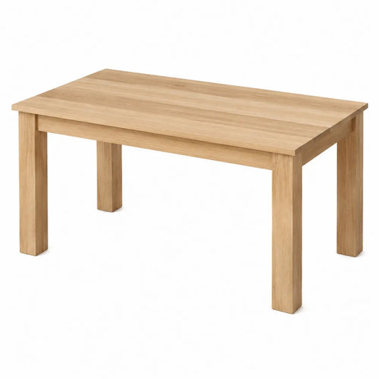 Tavolo da pranzo 160 x 80 x 75 cm in MDF effetto rovere con gambe in legno colore naturale